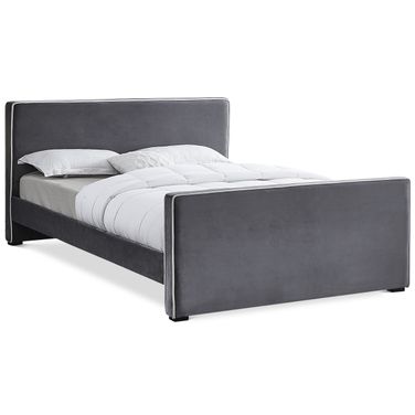 Dillard Velvet King Bed In Grey