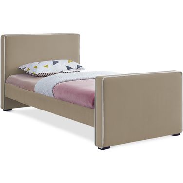 Dillard Velvet Twin Bed In Beige