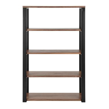 Dillon 40 Inch Shelving Unit In Walnut and Matte Black