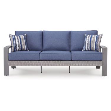 Dillon Beach Outdoor Sofa with Cushion In Gray and Blue