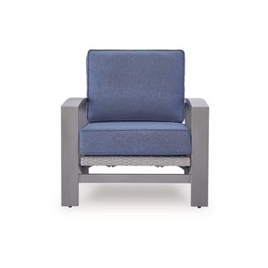 Dillon Beach Outdoor Spring Lounge Chair In Gray and Blue