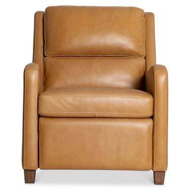 Dillon Leather Recliner In Beige and Tan