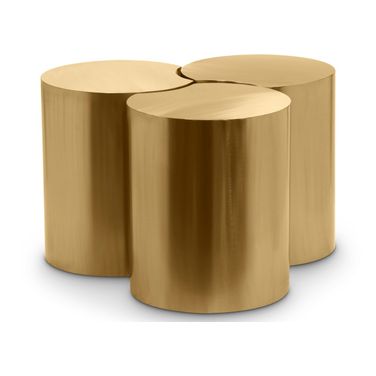 Dimple 3 Piece Coffee Table In Gold