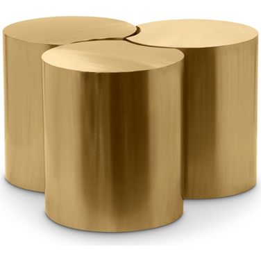 Dimple 3 Piece Coffee Table In Gold