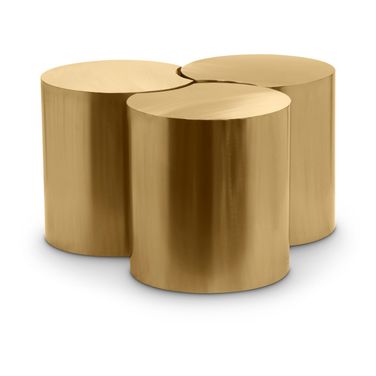 Dimple 3 Piece Coffee Table In Gold