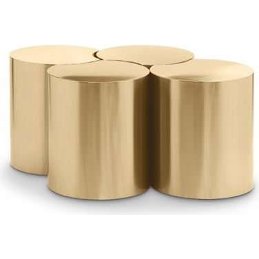 Dimple 4 Piece Coffee Table In Gold