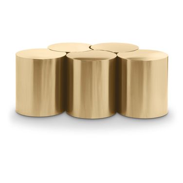 Dimple 5 Piece Coffee Table In Gold