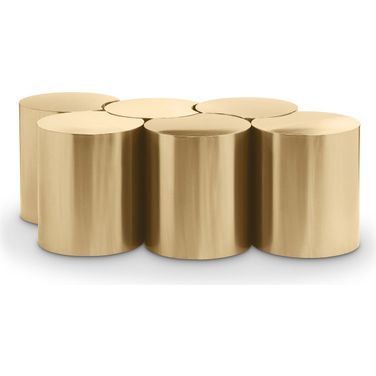 Dimple 6 Piece Coffee Table In Gold