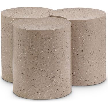 Dimple 3 Piece Coffee Table In Taupe