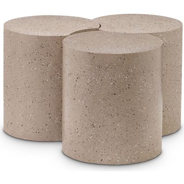 Dimple 3 Piece Coffee Table In Taupe