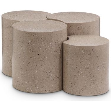 Dimple 4 Piece Coffee Table In Taupe