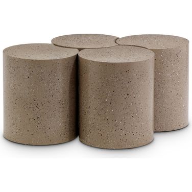 Dimple 4 Piece Coffee Table In Taupe