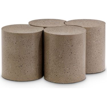 Dimple 4 Piece Coffee Table In Taupe
