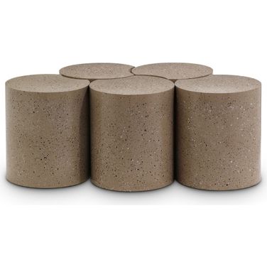 Dimple 5 Piece Coffee Table In Taupe