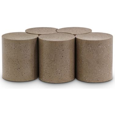 Dimple 5 Piece Coffee Table In Taupe
