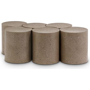 Dimple 6 Piece Coffee Table In Taupe