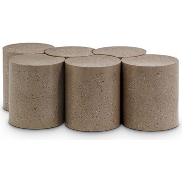 Dimple 6 Piece Coffee Table In Taupe