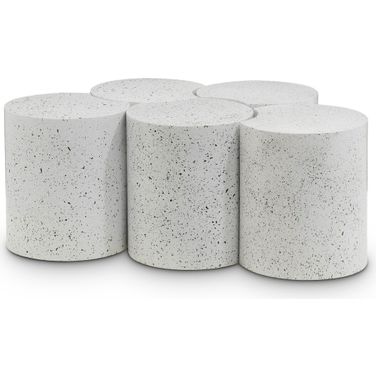 Dimple 5 Piece Coffee Table In White