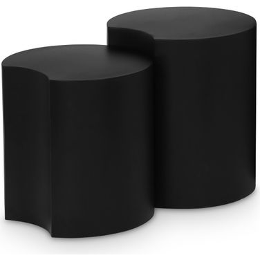 Dimple 2 Piece End Table In Black