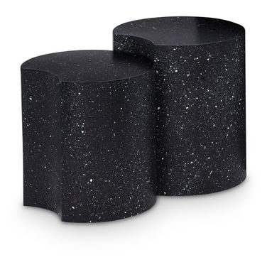 Dimple 2 Piece End Table In Black
