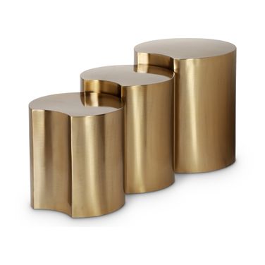 Dimple 3 Piece End Table In Gold