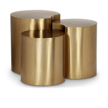 Dimple 3 Piece End Table In Gold
