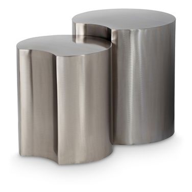 Dimple 2 Piece End Table In Silver