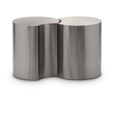 Dimple 2 Piece End Table In Silver