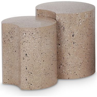 Dimple 2 Piece End Table In Taupe