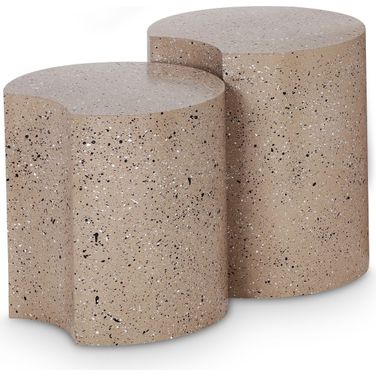 Dimple 2 Piece End Table In Taupe