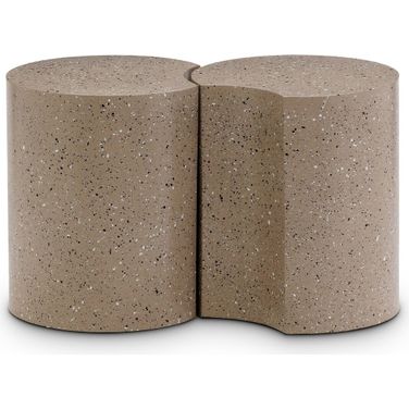 Dimple 2 Piece End Table In Taupe