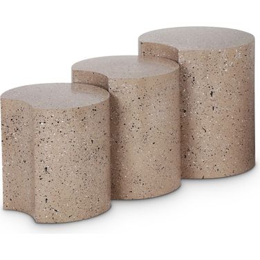 Dimple 3 Piece End Table In Taupe