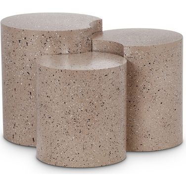 Dimple 3 Piece End Table In Taupe