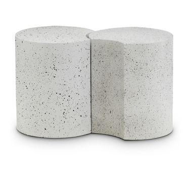 Dimple 2 Piece End Table In White