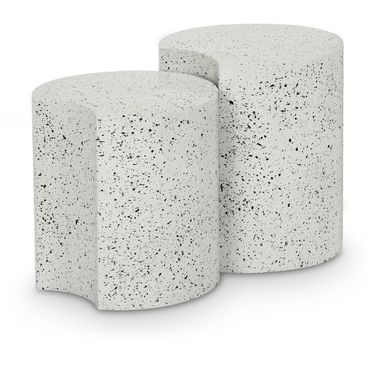 Dimple 2 Piece End Table In White