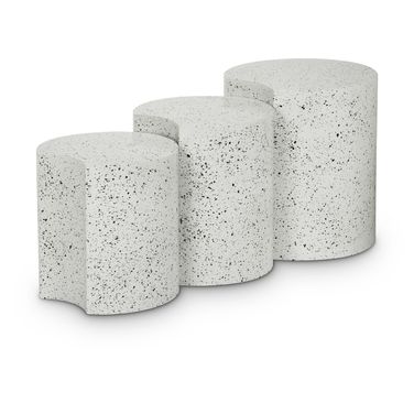 Dimple 3 Piece End Table In White