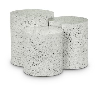 Dimple 3 Piece End Table In White