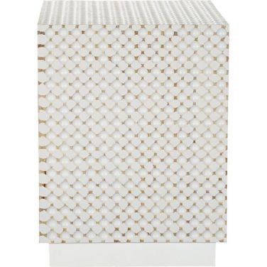 Dimple Square Accent Table In Whitewash