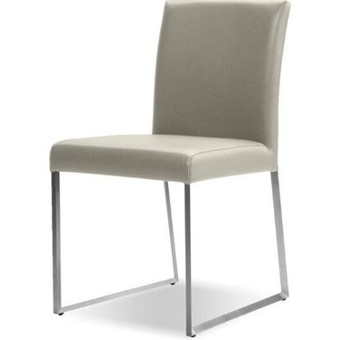 Din. Chair Tate Wheat Leather 2/Box, Brushed Ss