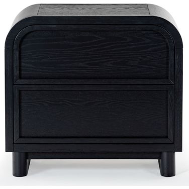 Dinah 2 Drawer Wood Nightstand In Black