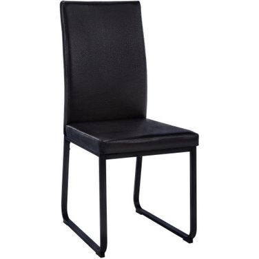 Dining Chair Set Of 2 In Black Leather Look I 1106