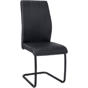 Dining Chair Set Of 2 In Black Leather Look I 1123