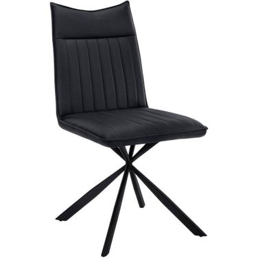 Dining Chair Set Of 2 In Black Leather Look I 1215