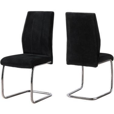 Dining Chair Set Of 2 In Black Velvet