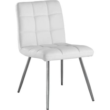 Dining Chair Set Of 2 In White Leather Look I 1071