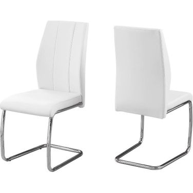 Dining Chair Set Of 2 In White Leather Look I 1075