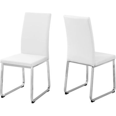 Dining Chair Set Of 2 In White Leather Look I 1093