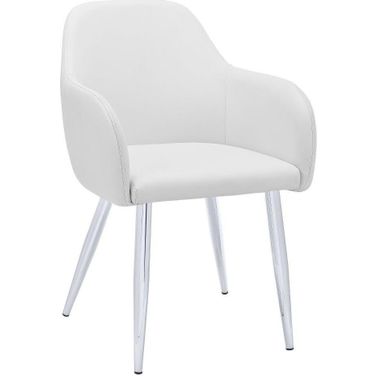 Dining Chair Set Of 2 In White Leather Look I 1190