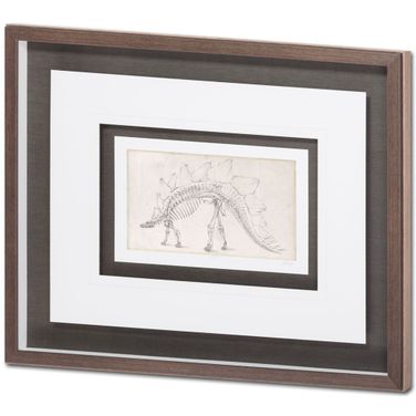 Dinosaur Study MC III Framed Wall Art In Black and Brown