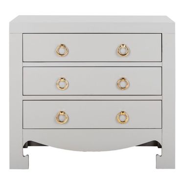 Dion Gray and Gold 3 Drawer Chest